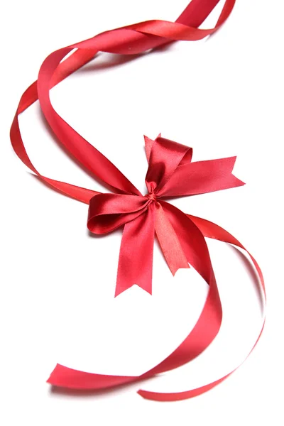 Red ribbon with bow — Stock Photo, Image