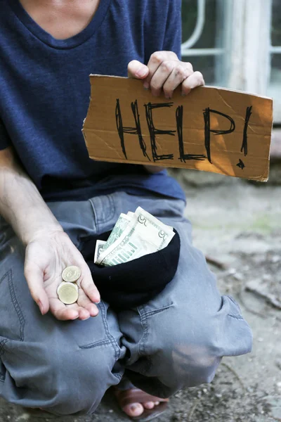 Homeless beggar — Stock Photo, Image