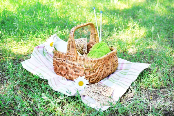 Tasty snack in basket — Stock Photo, Image