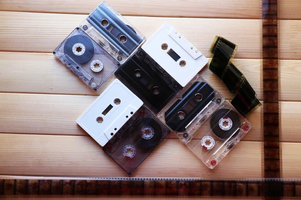 Collection of retro audio tapes — Stock Photo, Image