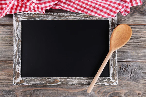 Vintage sign board on wooden background — Stock Photo, Image