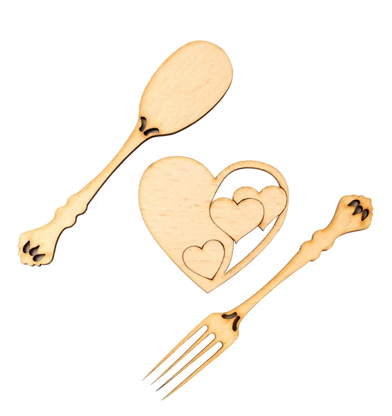 Decorative wooden utensils — Stock Photo, Image