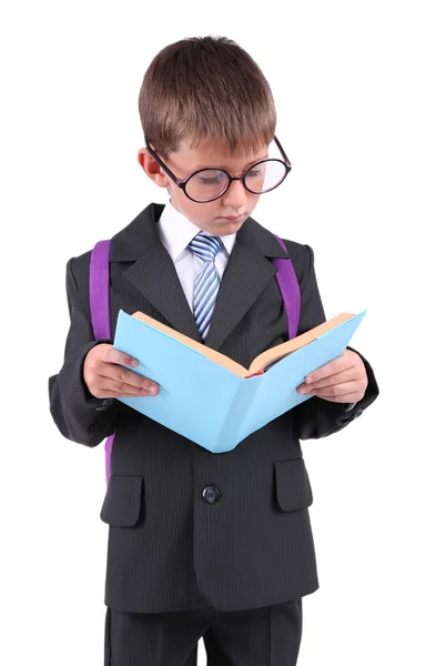 Pequeno menino bonito da escola — Fotografia de Stock