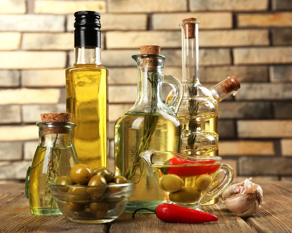 Different sorts of cooking oil — Stock Photo, Image