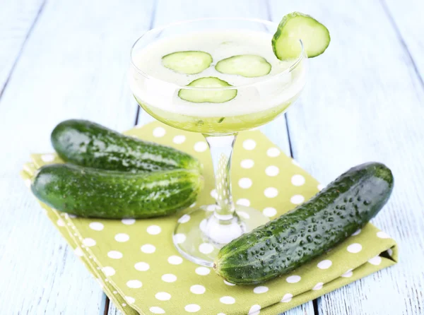 Cucumber cocktail on napkin — Stock Photo, Image