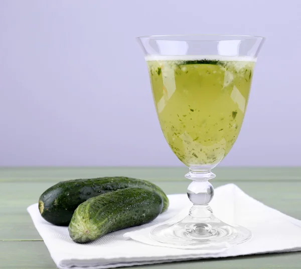 Cucumber cocktail on napkin — Stock Photo, Image