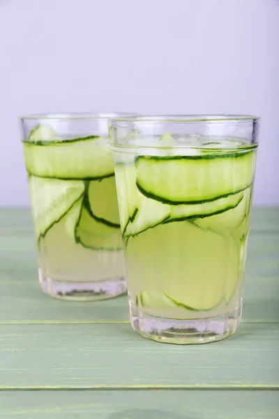 Glasses of cucumber cocktail — Stock Photo, Image