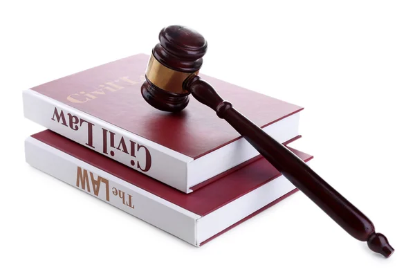 Books of Law and hammer Stock Image