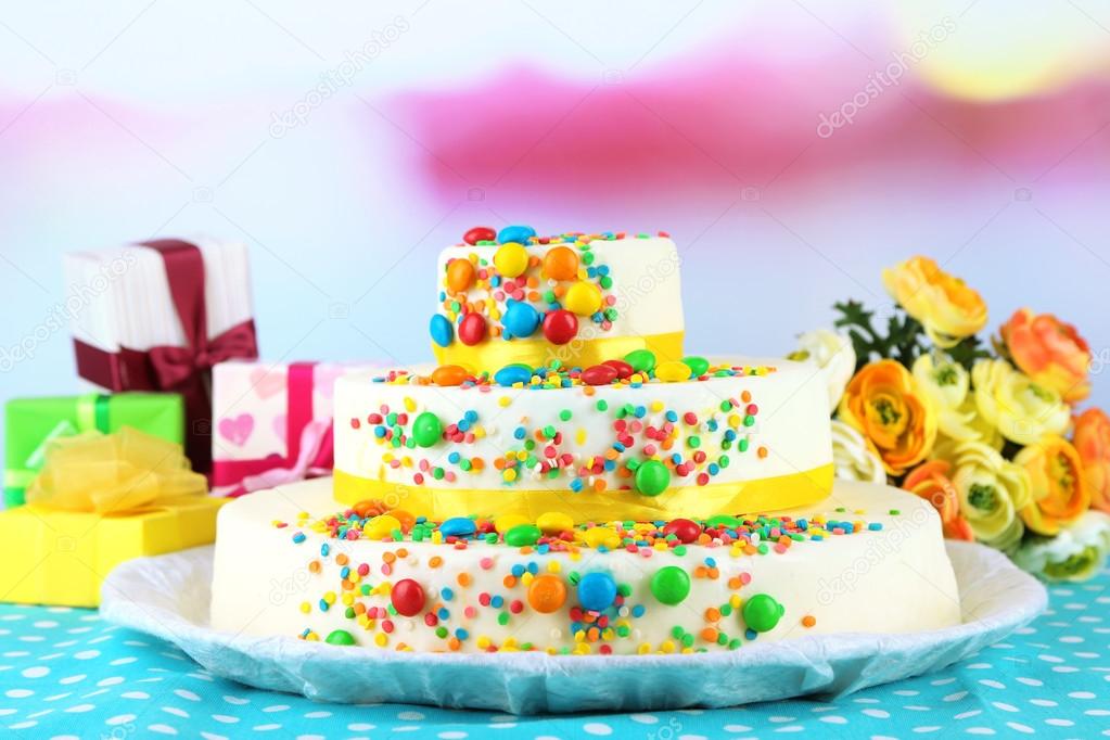 Tasty birthday cake
