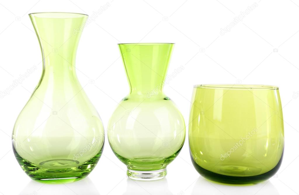 Glass vase isolated on white