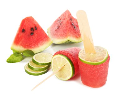 karpuz dondurma, izole üzerinde beyaz