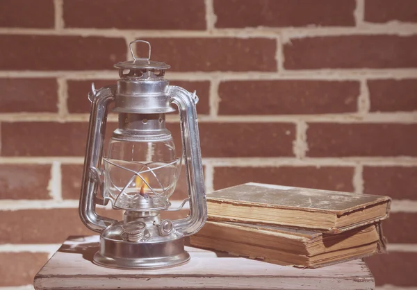 Burning kerosene lamp — Stock Photo, Image