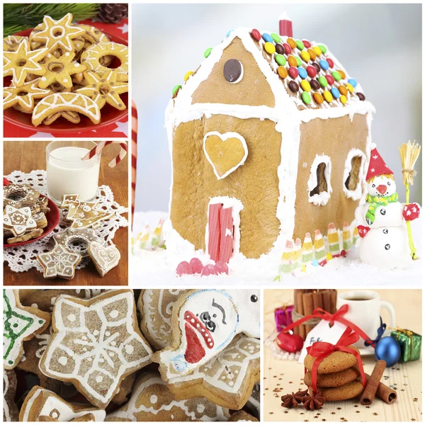 Weihnachtliche Süßigkeiten-Collage — Stockfoto