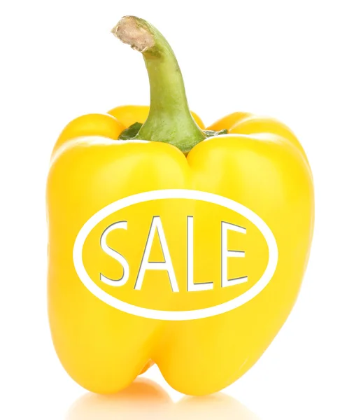 Sale concept. Tasty pepper isolated on white — Stock Photo, Image