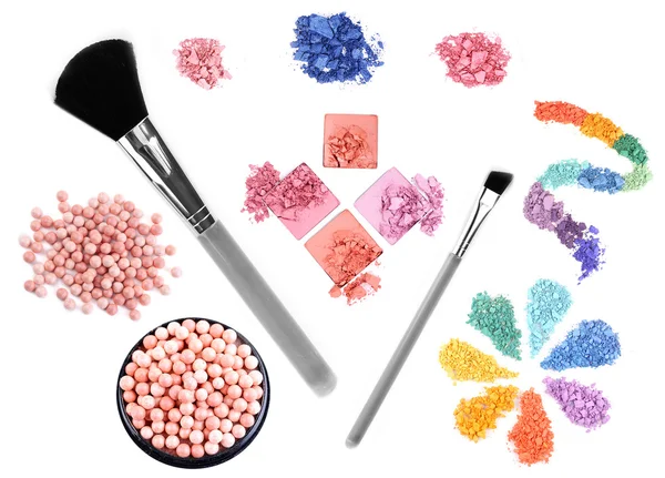 Cosmetics collage isolated on white — Stock Photo, Image