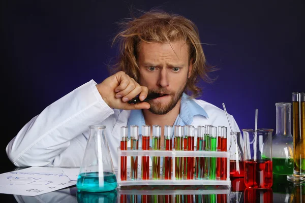 Crazy scientist working — Stock Photo, Image