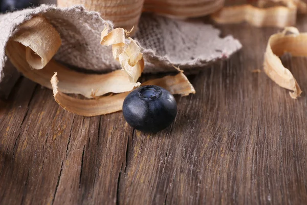 Blueberry on wood closeup — Stock Photo, Image