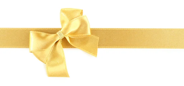 Golden ribbon and bow — Stock Photo, Image