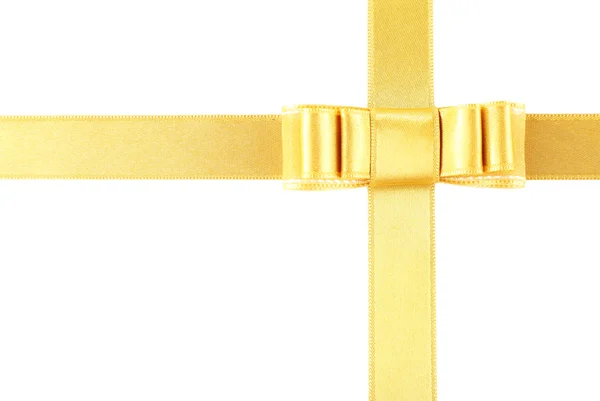Golden ribbon and bow — Stock Photo, Image