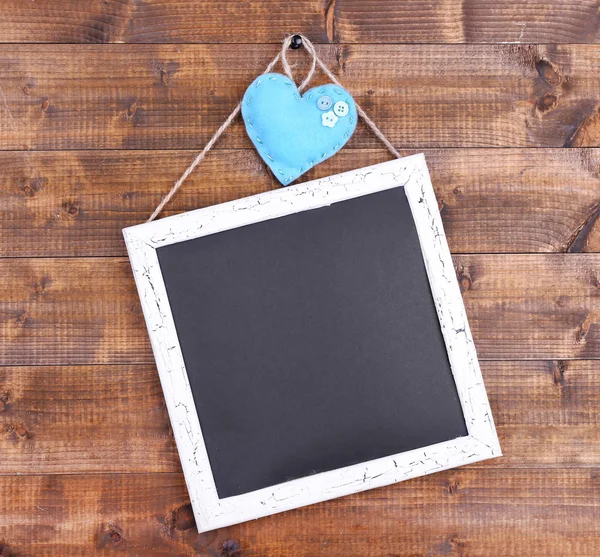 Square chalkboard on wooden background — Stock Photo, Image