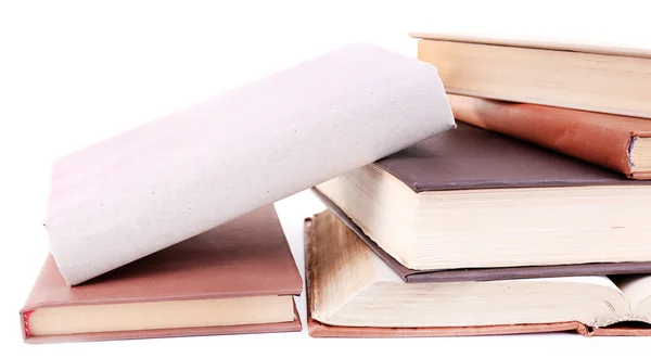 Libros en un lío aislado en blanco — Foto de Stock