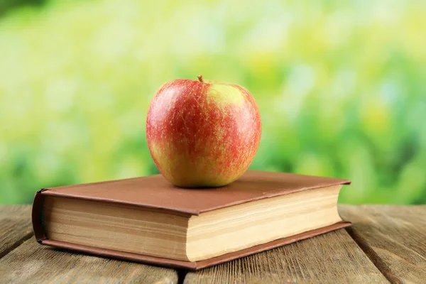 Apfel mit Buch — Stockfoto