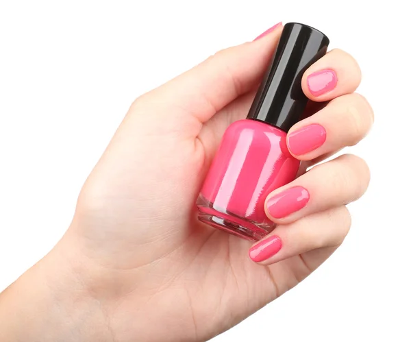 Nail polish in hand — Stock Photo, Image