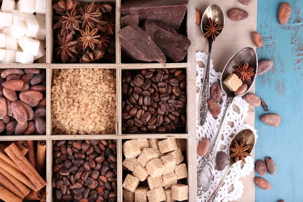 Box with coffee — Stock Photo, Image