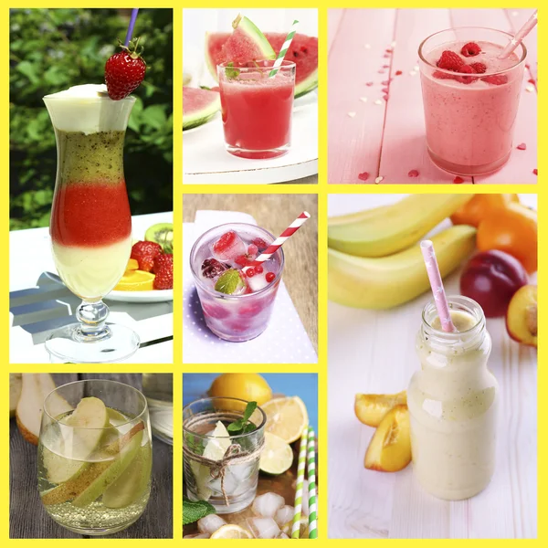 Collage de bebidas frías de verano — Foto de Stock