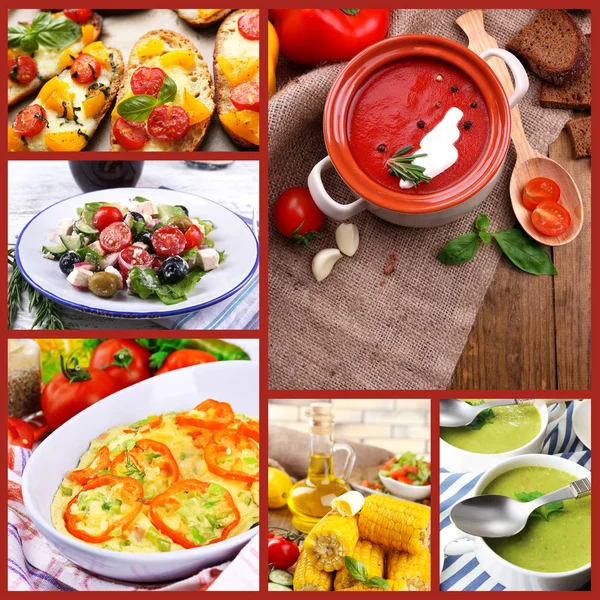 Collage de platos de verduras —  Fotos de Stock