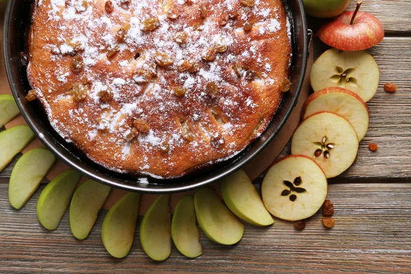 Torta di mele fatta in casa, primo piano — Foto Stock