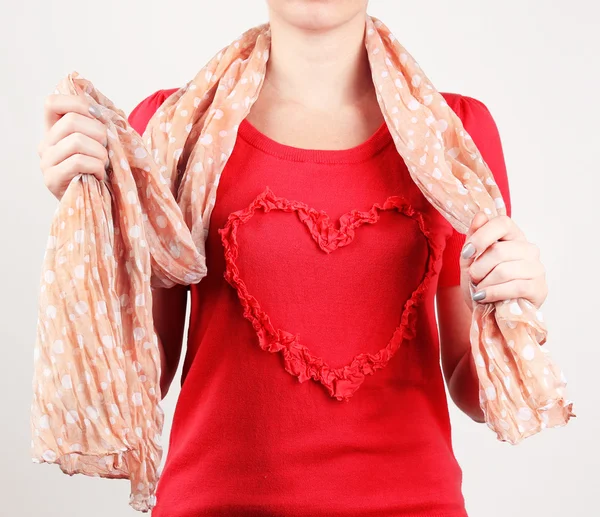 Woman wearing scarf — Stock Photo, Image