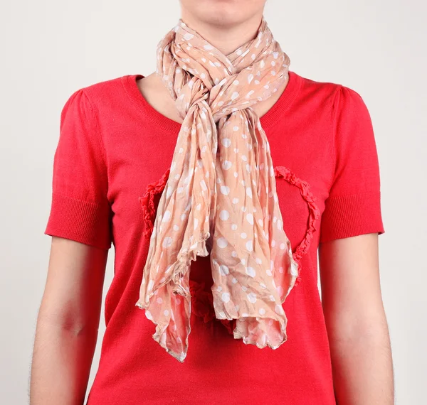 Woman wearing scarf — Stock Photo, Image