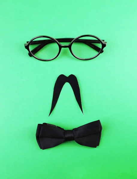 Óculos, bigode e laço — Fotografia de Stock