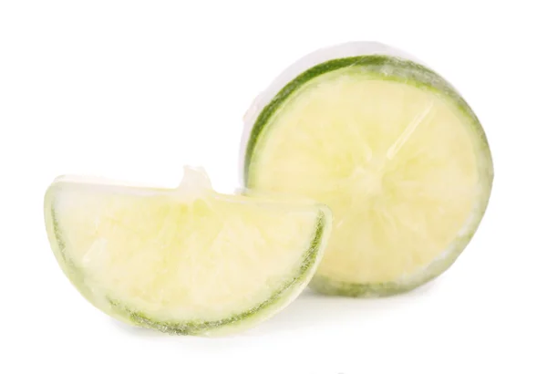 Iced lime isolated on white — Stock Photo, Image