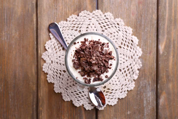Yoghurt met chocolade crème — Stockfoto