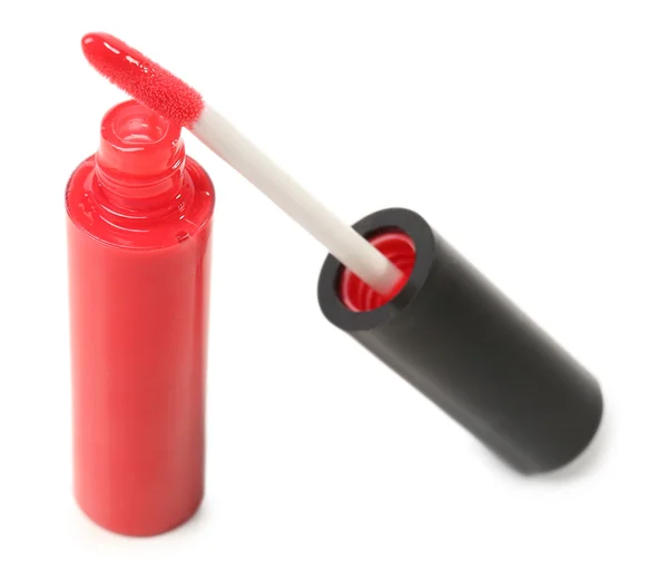 Mooie lipgloss, geïsoleerd op wit — Stockfoto