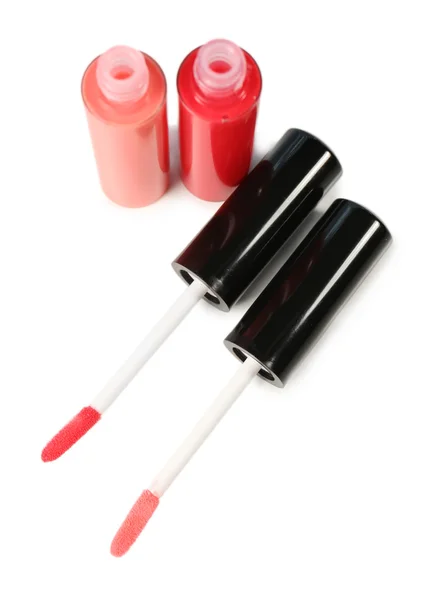 Belos gloss labial, isolado em branco — Fotografia de Stock