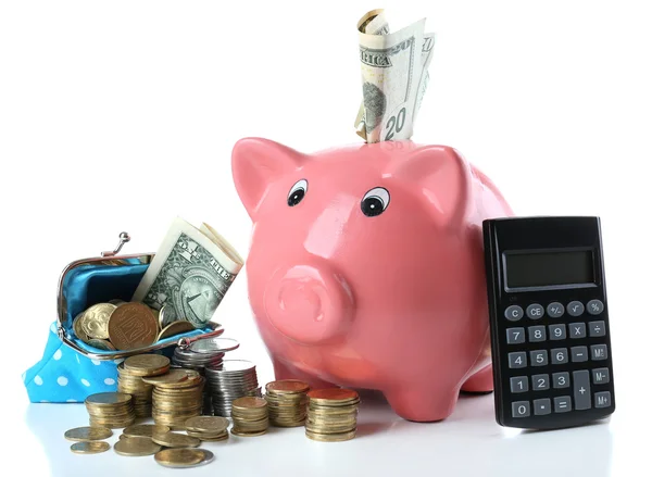 Roze piggy bank — Stockfoto