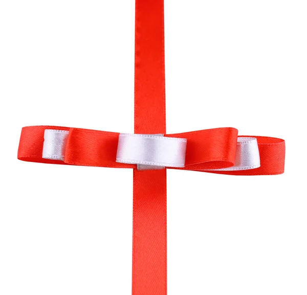 Red ribbon and bow — Stock Photo, Image