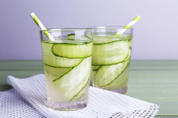 Glasses of cucumber cocktail — Stock Photo, Image