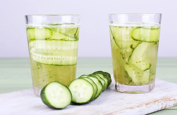 Glasses of cucumber cocktail — Stock Photo, Image