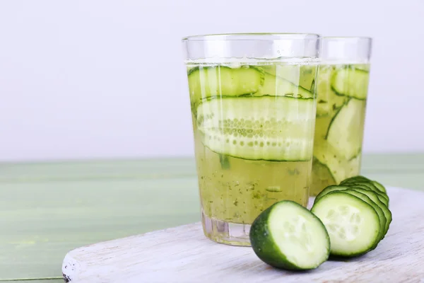 Glasses of cucumber cocktail — Stock Photo, Image