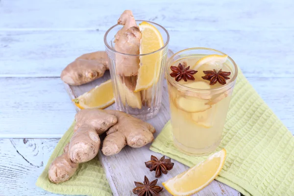 Glasses of ginger drink — Stock Photo, Image