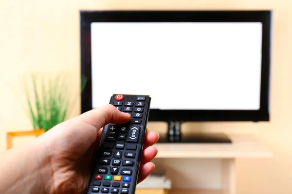 TV and using remote controller — Stock Photo, Image