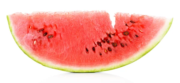 Scheibe Wassermelone isoliert auf weiß — Stockfoto