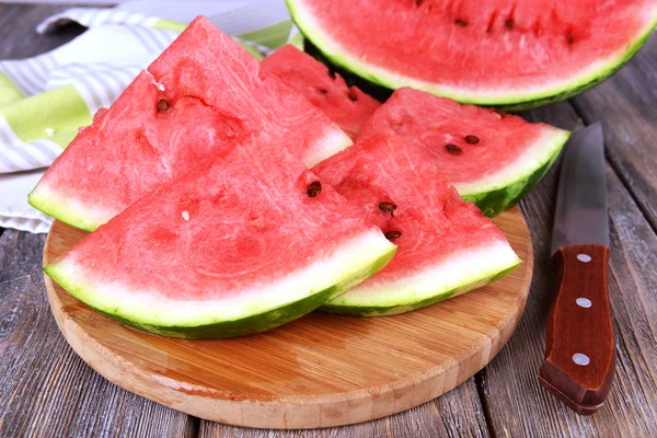 Slices of watermelon on table — Stock Photo, Image