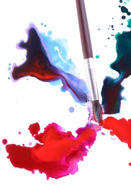 Fırça ve dökülen boya