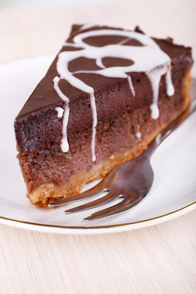 Pedaço de bolo de chocolate — Fotografia de Stock