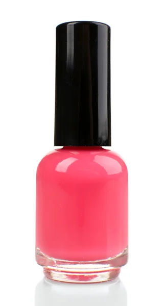 Pink nail polish isolated on white — Stock Photo, Image